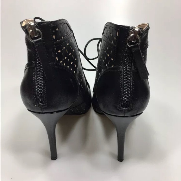 Tamar Black Stiletto Laser Cut Bootie 10 - Picture 4 of 7